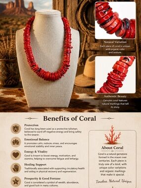 Heishi  Mediterranean  Coral Necklace 20’